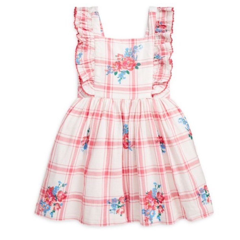 RALPH LAUREN Ecru FLORAL COTTON DOBBY DRESS